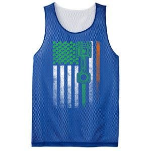 Mechanic Car Garage Irish American Flag St Patrick's Day Great Gift Mesh Reversible Basketball Jersey Tank