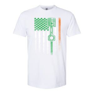 Mechanic Car Garage Irish American Flag St Patrick's Day Great Gift Softstyle CVC T-Shirt