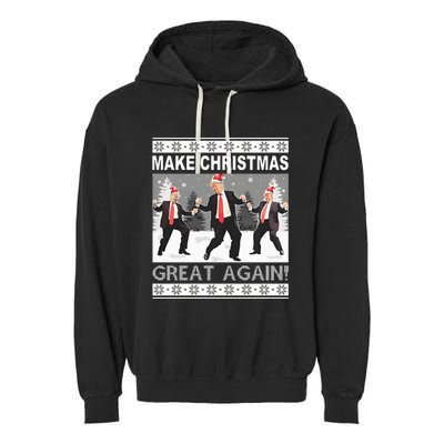 Make Christmas Great Again Trump Dancing Sweatshirt Garment-Dyed Fleece Hoodie