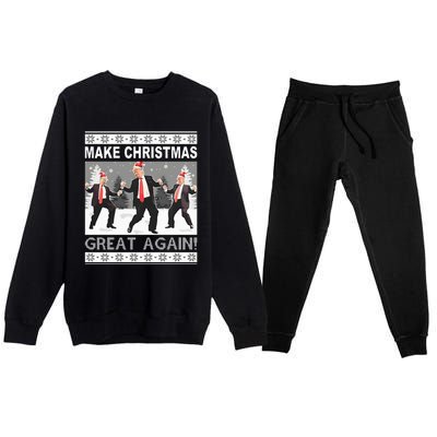 Make Christmas Great Again Trump Dancing Sweatshirt Premium Crewneck Sweatsuit Set