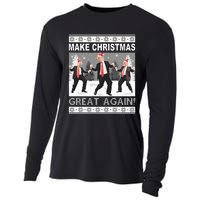 Make Christmas Great Again Trump Dancing Sweatshirt Cooling Performance Long Sleeve Crew