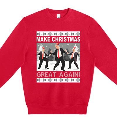 Make Christmas Great Again Trump Dancing Sweatshirt Premium Crewneck Sweatshirt