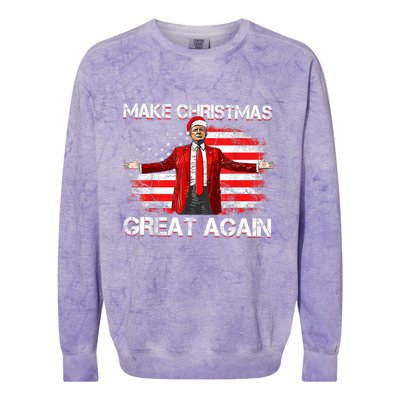 Make Christmas Great Again Santa Funny Trump Xmas Pajamas Colorblast Crewneck Sweatshirt