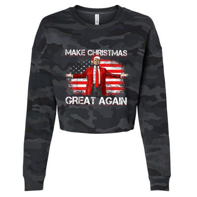 Make Christmas Great Again Santa Funny Trump Xmas Pajamas Cropped Pullover Crew