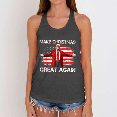 Make Christmas Great Again Santa Funny Trump Xmas Pajamas Women's Knotted Racerback Tank