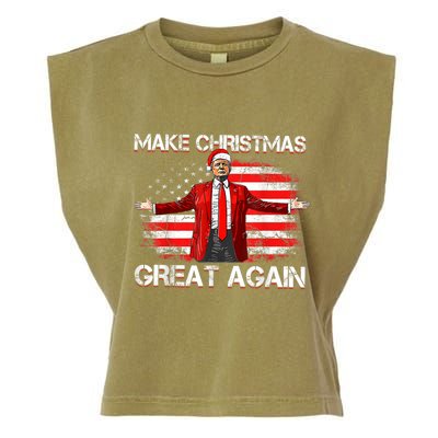 Make Christmas Great Again Santa Funny Trump Xmas Pajamas Garment-Dyed Women's Muscle Tee