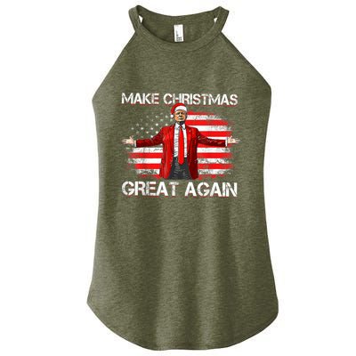 Make Christmas Great Again Santa Funny Trump Xmas Pajamas Women's Perfect Tri Rocker Tank