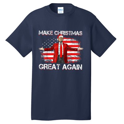 Make Christmas Great Again Santa Funny Trump Xmas Pajamas Tall T-Shirt