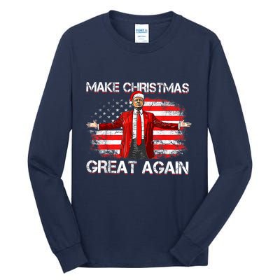 Make Christmas Great Again Santa Funny Trump Xmas Pajamas Tall Long Sleeve T-Shirt