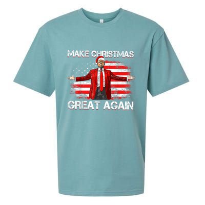 Make Christmas Great Again Santa Funny Trump Xmas Pajamas Sueded Cloud Jersey T-Shirt