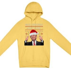 Make Christmas Great Again Trump Pajamas Ugly Premium Pullover Hoodie