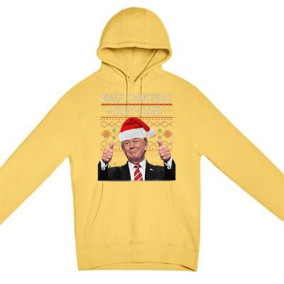 Make Christmas Great Again Trump Pajamas Ugly Premium Pullover Hoodie