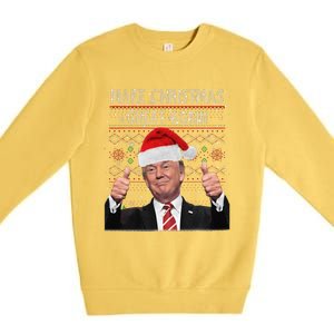 Make Christmas Great Again Trump Pajamas Ugly Premium Crewneck Sweatshirt