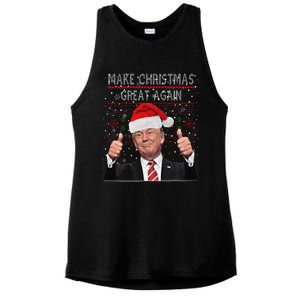 Make Christmas Great Again Trump Pajamas Ugly Ladies PosiCharge Tri-Blend Wicking Tank