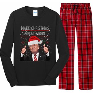 Make Christmas Great Again Trump Pajamas Ugly Long Sleeve Pajama Set