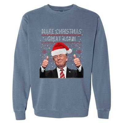 Make Christmas Great Again Trump Pajamas Ugly Garment-Dyed Sweatshirt