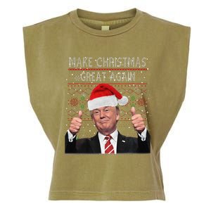 Make Christmas Great Again Trump Pajamas Ugly Garment-Dyed Women's Muscle Tee