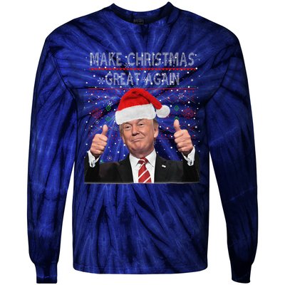 Make Christmas Great Again Trump Pajamas Ugly Tie-Dye Long Sleeve Shirt