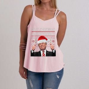 Make Christmas Great Again Trump Pajamas Ugly Women's Strappy Tank