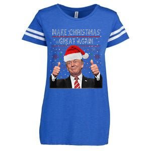 Make Christmas Great Again Trump Pajamas Ugly Enza Ladies Jersey Football T-Shirt