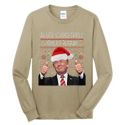 Make Christmas Great Again Trump Pajamas Ugly Tall Long Sleeve T-Shirt