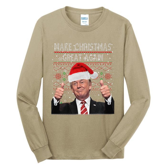 Make Christmas Great Again Trump Pajamas Ugly Tall Long Sleeve T-Shirt