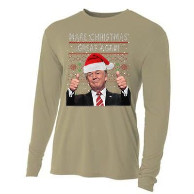 Make Christmas Great Again Trump Pajamas Ugly Cooling Performance Long Sleeve Crew