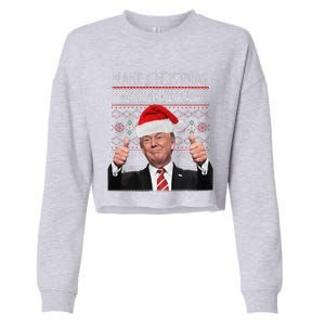 Make Christmas Great Again Trump Pajamas Ugly Cropped Pullover Crew