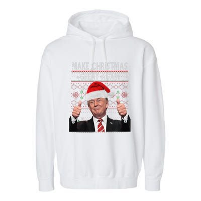 Make Christmas Great Again Trump Pajamas Ugly Garment-Dyed Fleece Hoodie