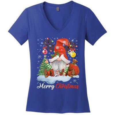 Merry Christmas Gnome Cool Gift Gnomies Christmas Great Gift Women's V-Neck T-Shirt