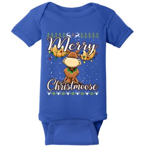 Merry Christmoose Gift Moose Christmas Gift Baby Bodysuit