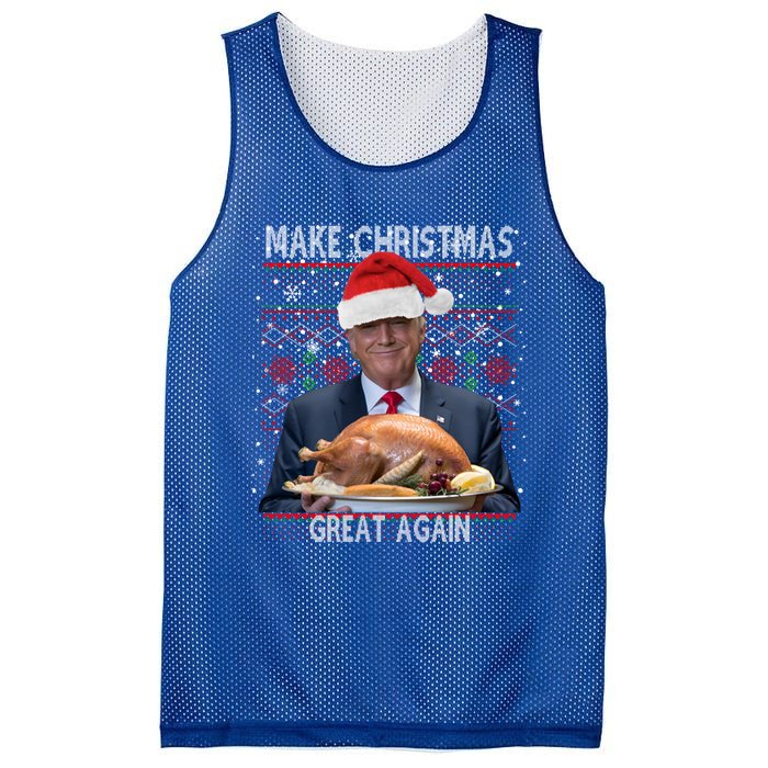 Make Christmas Great Again Trump Pajamas Ugly Gift Mesh Reversible Basketball Jersey Tank