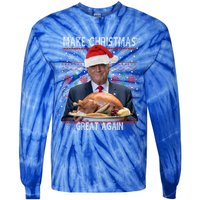 Make Christmas Great Again Trump Pajamas Ugly Gift Tie-Dye Long Sleeve Shirt