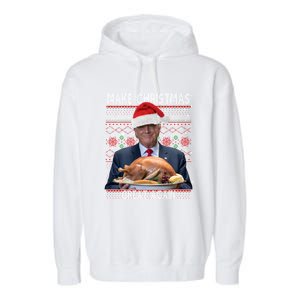 Make Christmas Great Again Trump Pajamas Ugly Gift Garment-Dyed Fleece Hoodie