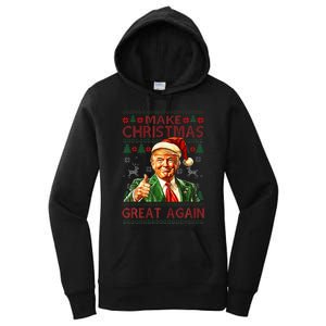 Make Christmas Great Again Funny Trump Santa Hat Xmas Ugly Women's Pullover Hoodie