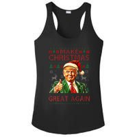 Make Christmas Great Again Funny Trump Santa Hat Xmas Ugly Ladies PosiCharge Competitor Racerback Tank