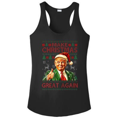 Make Christmas Great Again Funny Trump Santa Hat Xmas Ugly Ladies PosiCharge Competitor Racerback Tank