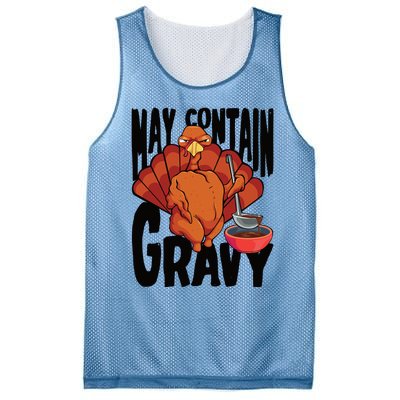 May Contain Gravy Funny Thanksgiving Turkey Feast Gift Mesh Reversible Basketball Jersey Tank