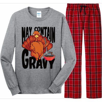 May Contain Gravy Funny Thanksgiving Turkey Feast Gift Long Sleeve Pajama Set