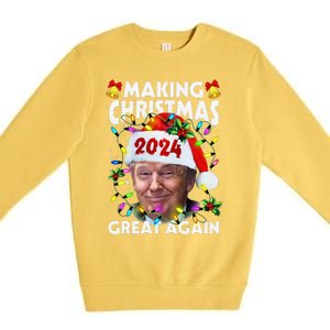 Making Christmas Great Again 2024 Trump Victory Lights Premium Crewneck Sweatshirt