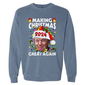 Making Christmas Great Again 2024 Trump Victory Lights Garment-Dyed Sweatshirt