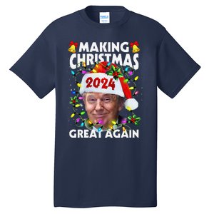 Making Christmas Great Again 2024 Trump Victory Lights Tall T-Shirt