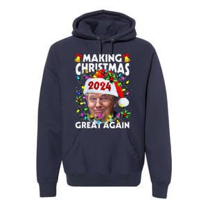 Making Christmas Great Again 2024 Trump Victory Lights Premium Hoodie