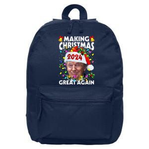 Making Christmas Great Again 2024 Trump Victory Lights 16 in Basic Backpack