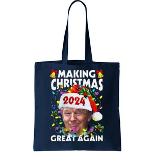 Making Christmas Great Again 2024 Trump Victory Lights Tote Bag