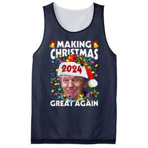 Making Christmas Great Again 2024 Trump Victory Lights Mesh Reversible Basketball Jersey Tank