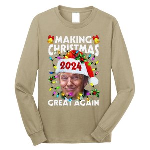 Making Christmas Great Again 2024 Trump Victory Lights Long Sleeve Shirt