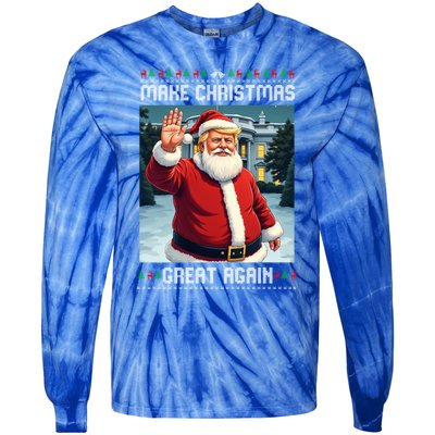 Make Christmas Great Again Trump Ugly Christmas Cool Gift Tie-Dye Long Sleeve Shirt