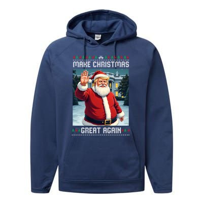 Make Christmas Great Again Trump Ugly Christmas Cool Gift Performance Fleece Hoodie