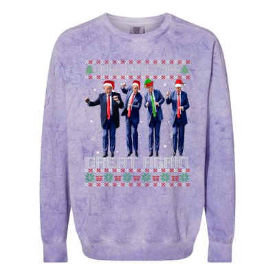 Make Christmas Great Again Ugly Sweaters Trump Dance Santa Colorblast Crewneck Sweatshirt